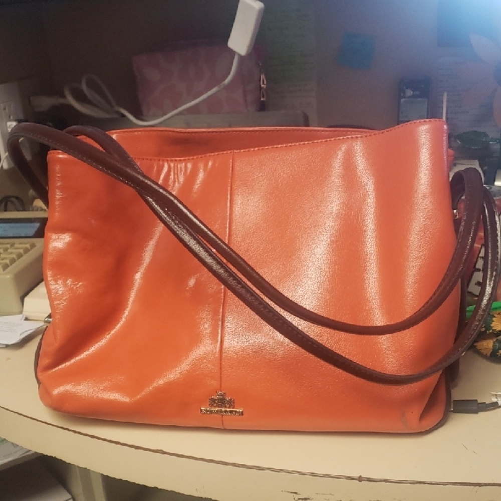Orange Leather Women's Bag